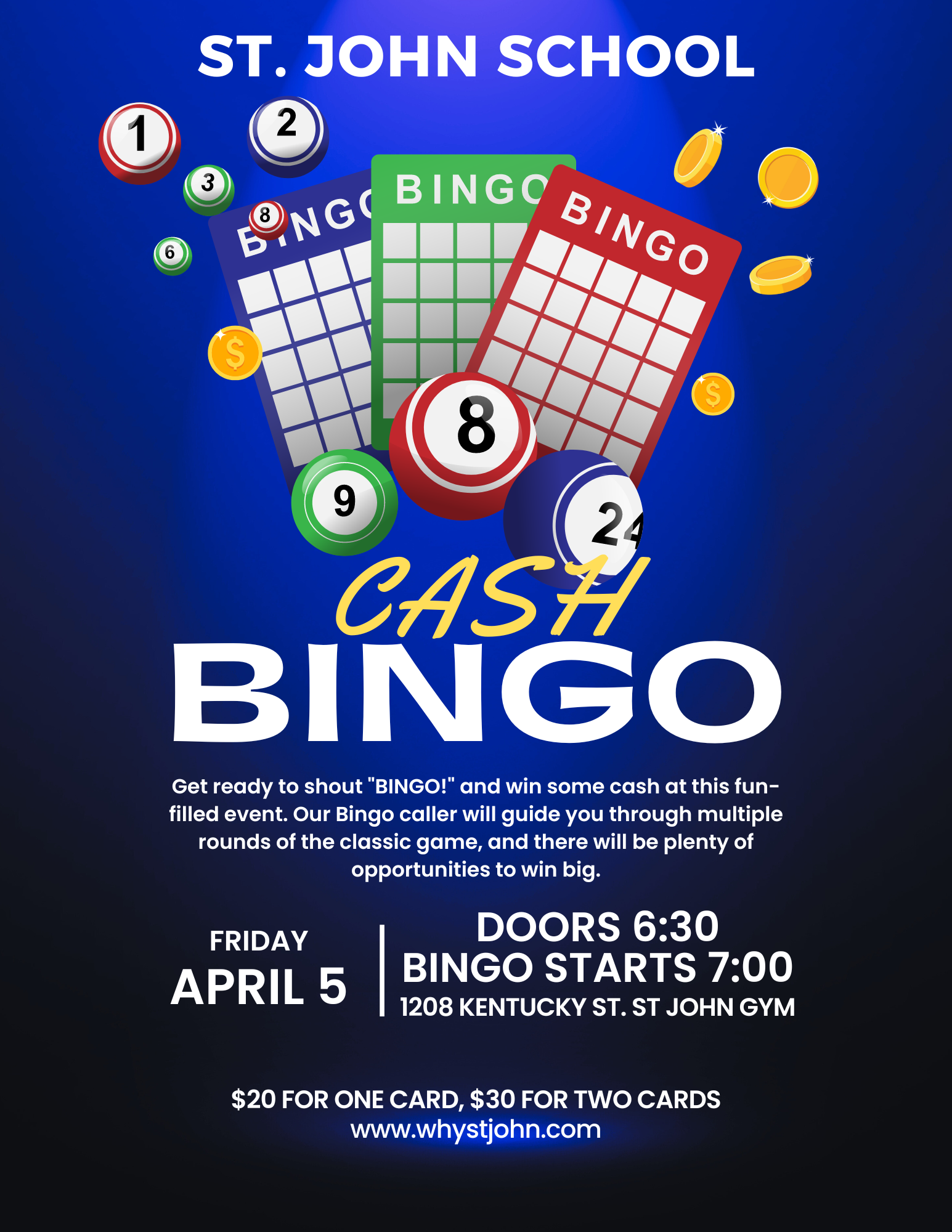 Featured image for “St. John School Cash Bingo”